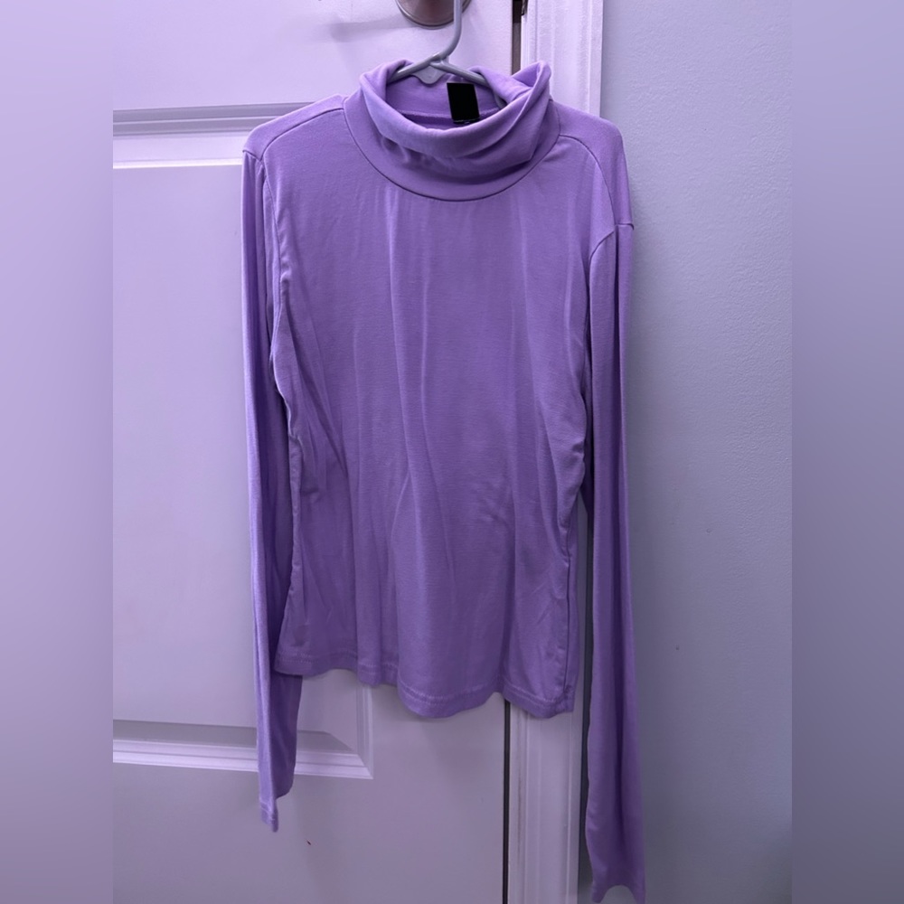 purple turtle neck